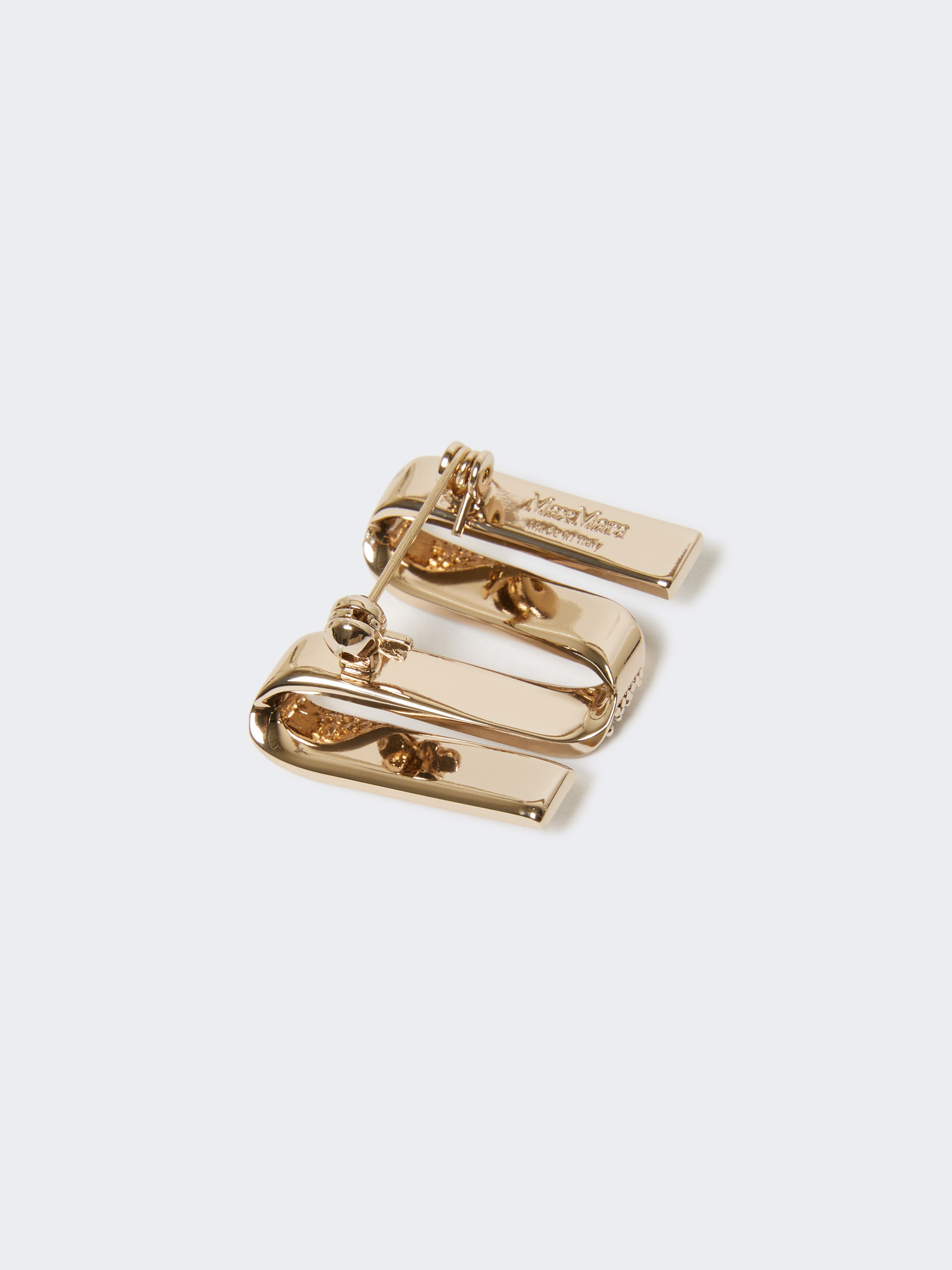 Max Mara Crystal-embellished Brooch In Gold
