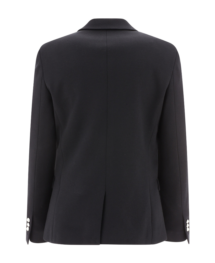 Balmain Embossed-button Open-front Blazer In Black