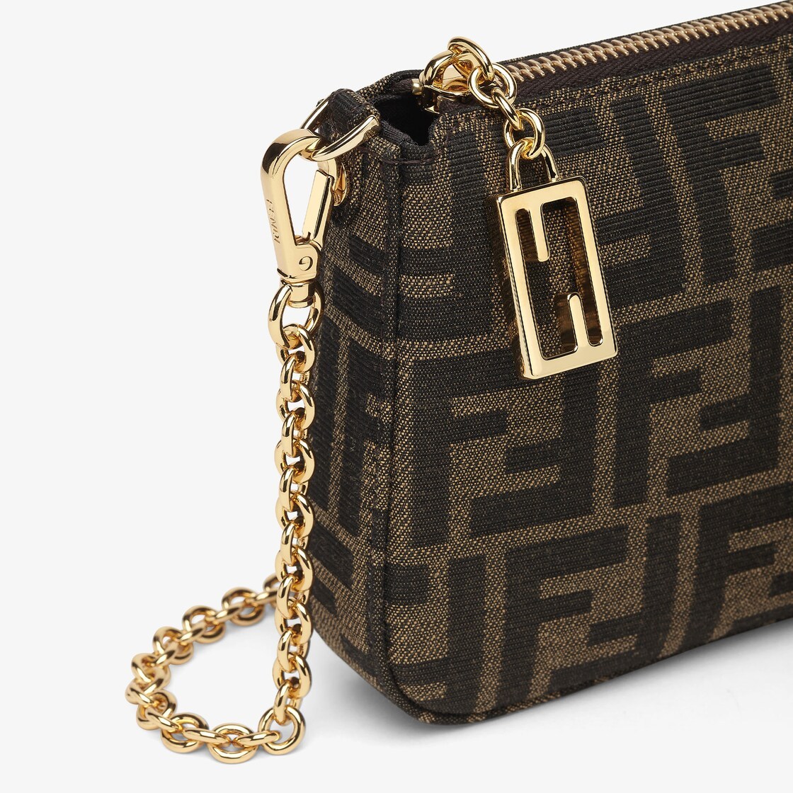 Fendi Shoulder Bags With Chain Strap And Gold-tone Hardware In Black