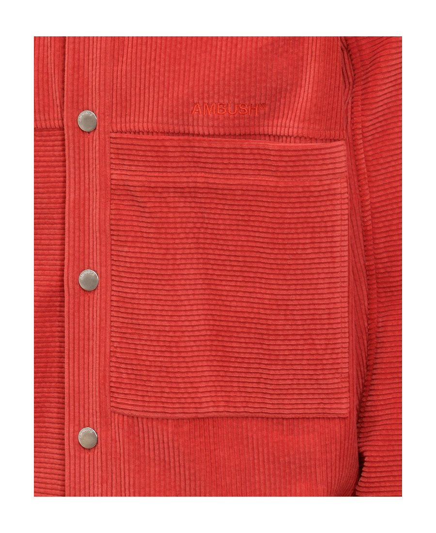 Ambush Button-up Corduroy Overshirt In Red