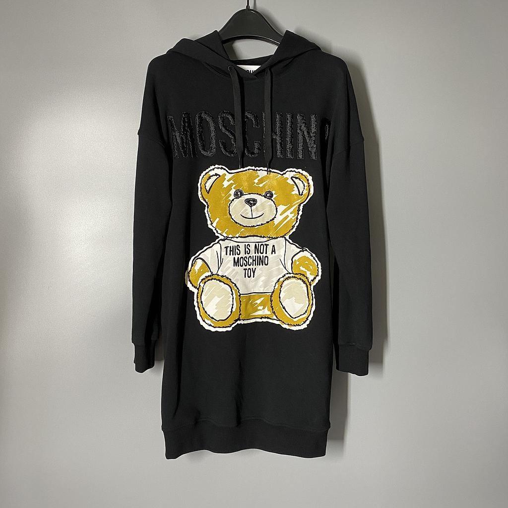 Moschino Bear Pattern Long Sweater In Black