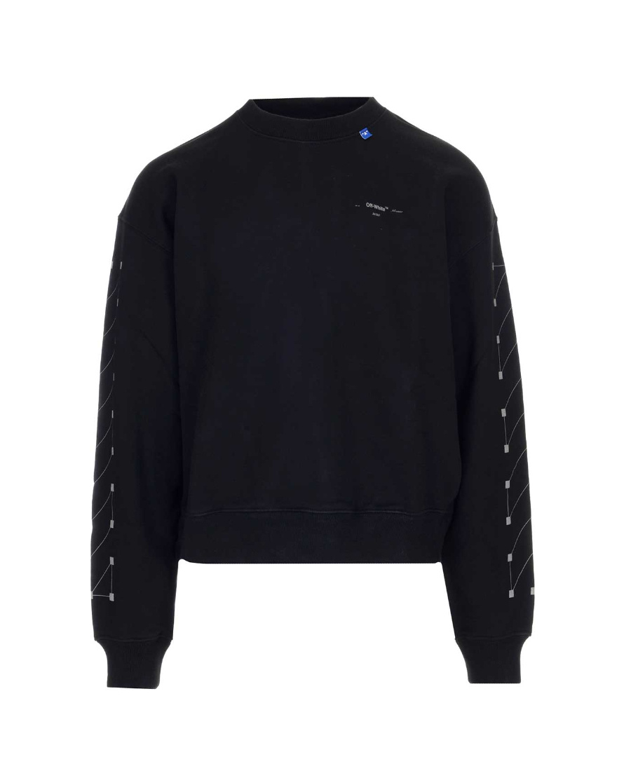 Off-white Bian Boxian Same Style Logo Sweater In Black