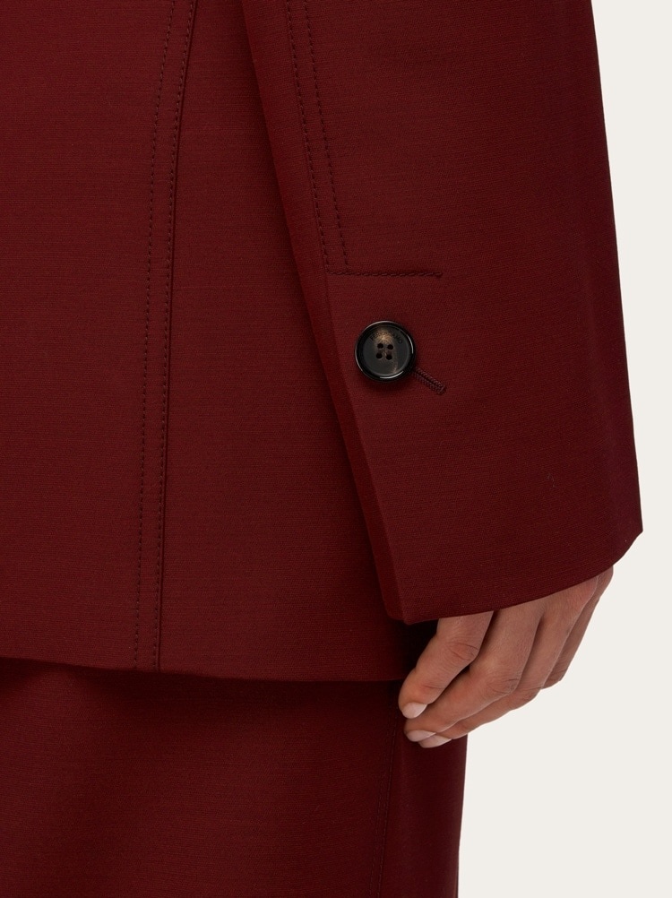 Shop Ferragamo Button Pocket Wool Casual Jacket In Brown