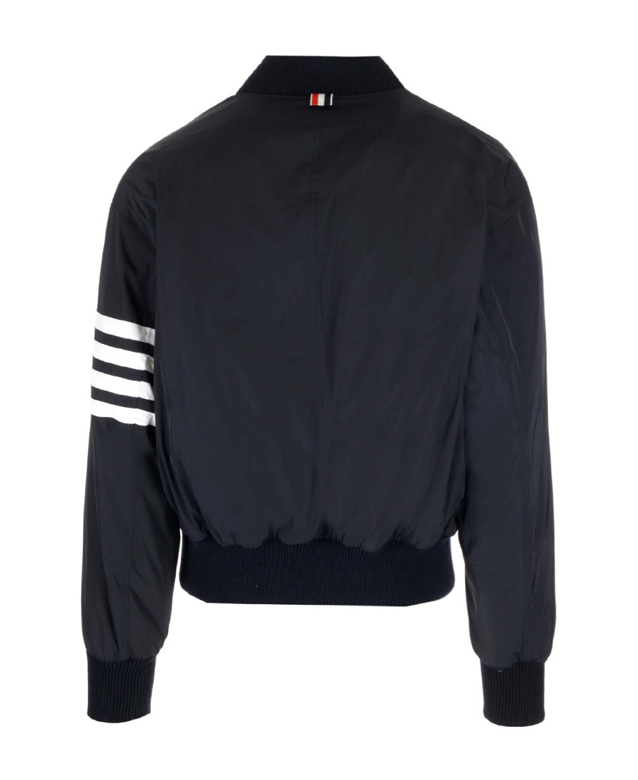 Shop Thom Browne Stripe-detail Padded Jacket In Blue