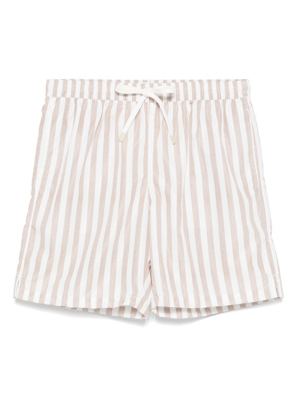 Eleventy Striped Swim Shorts In Neutral
