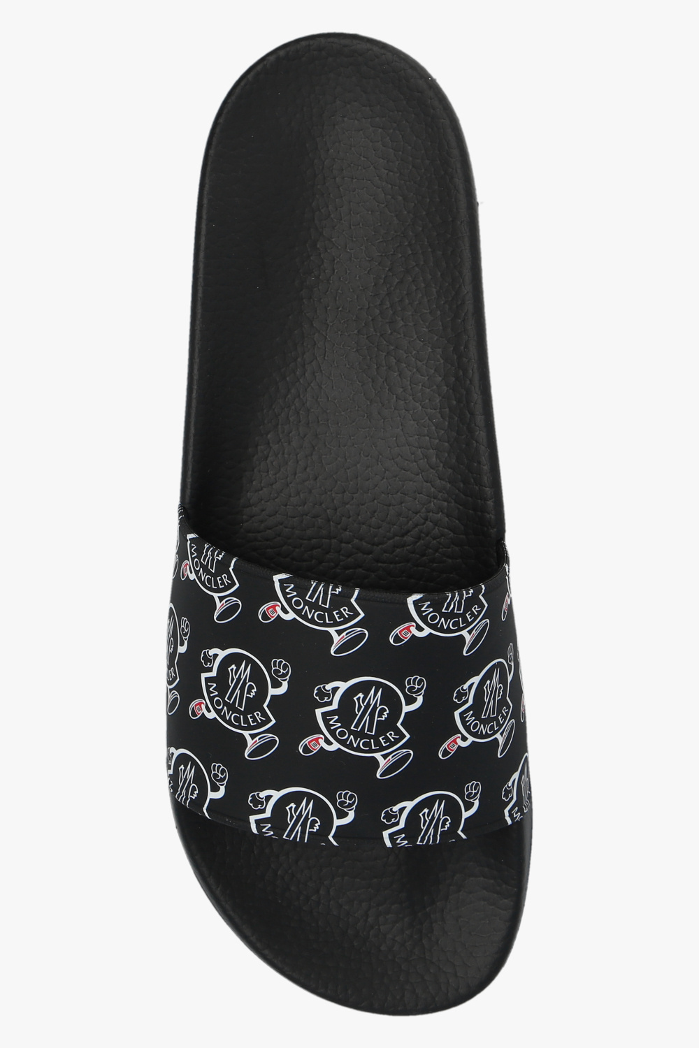 Moncler Logo-print Open-toe Slides In Black