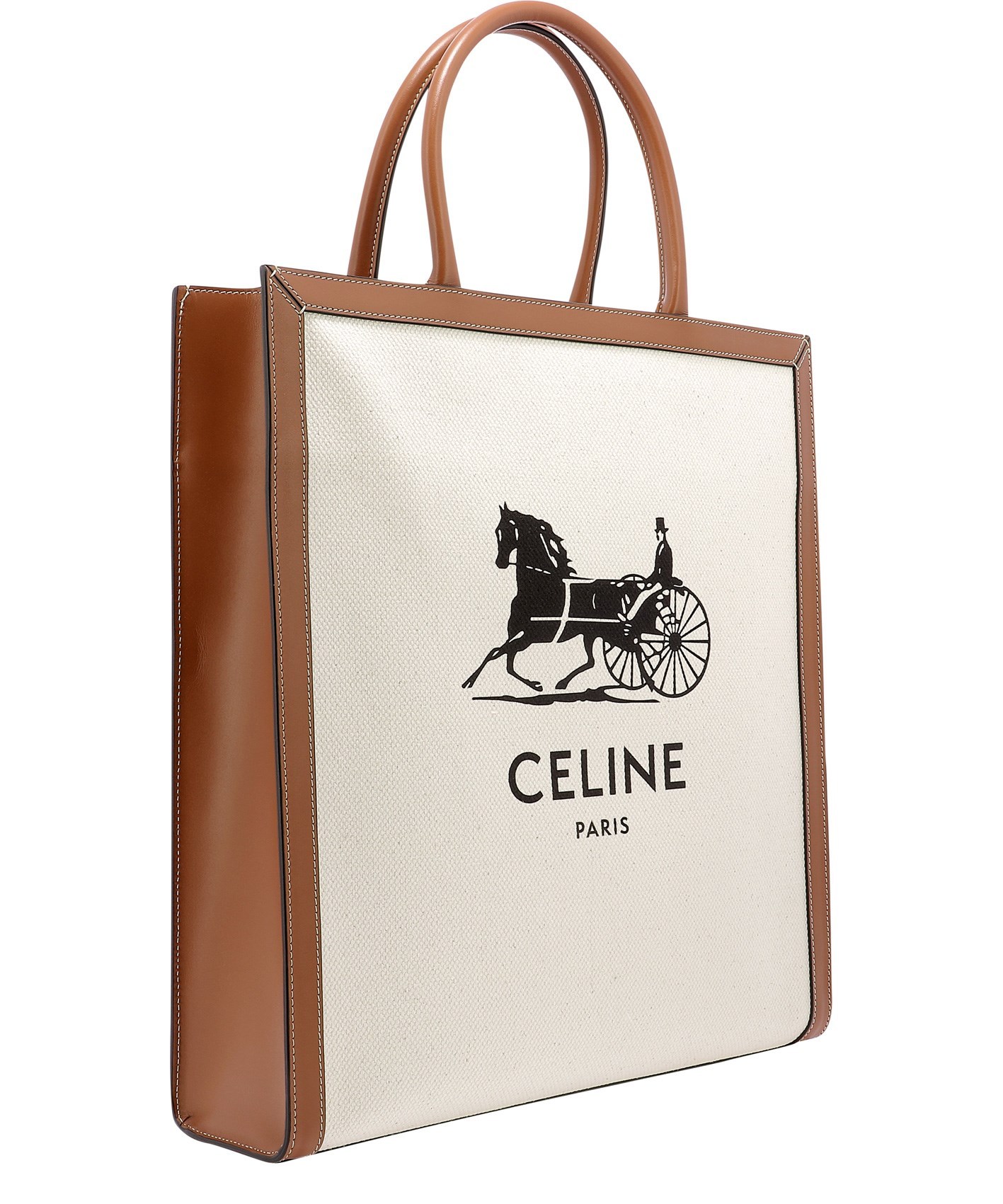 Celine Cabas Logo Handbag In White