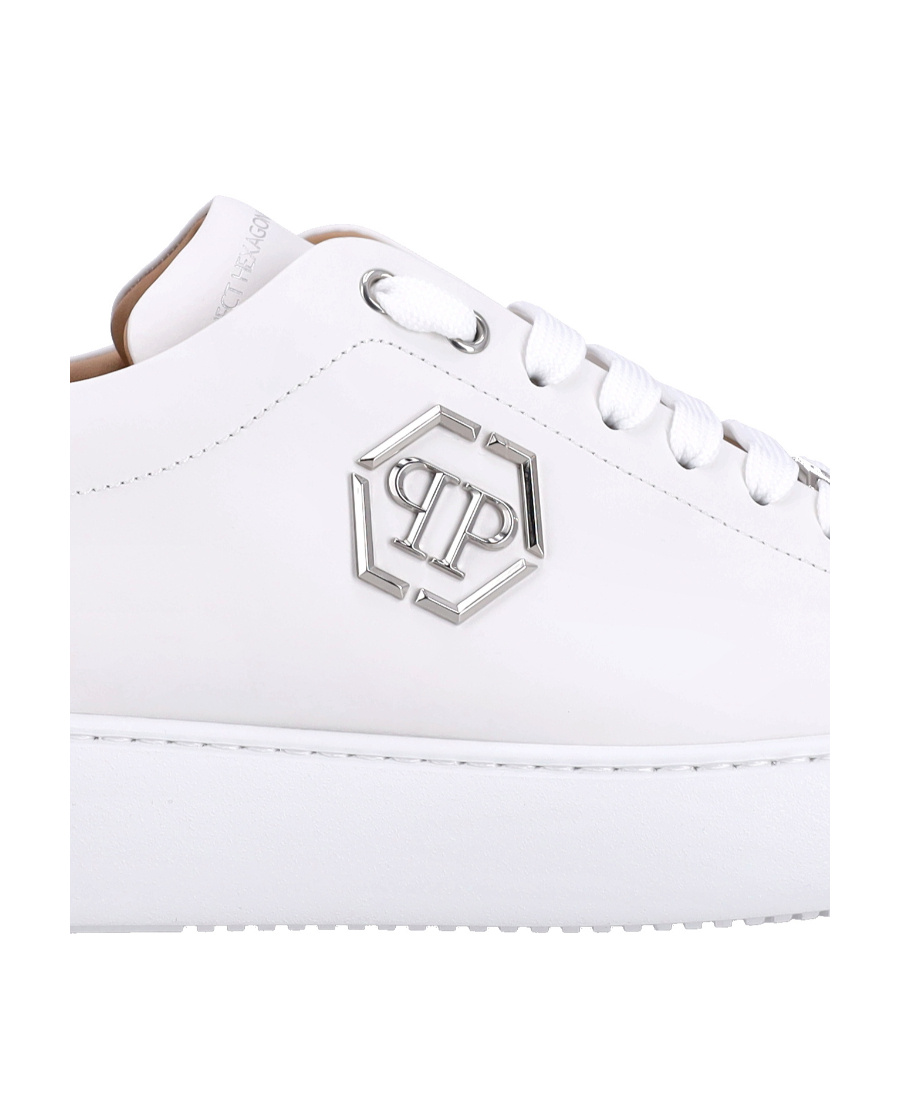 Philipp Plein Low Lace-up Sneakers In White