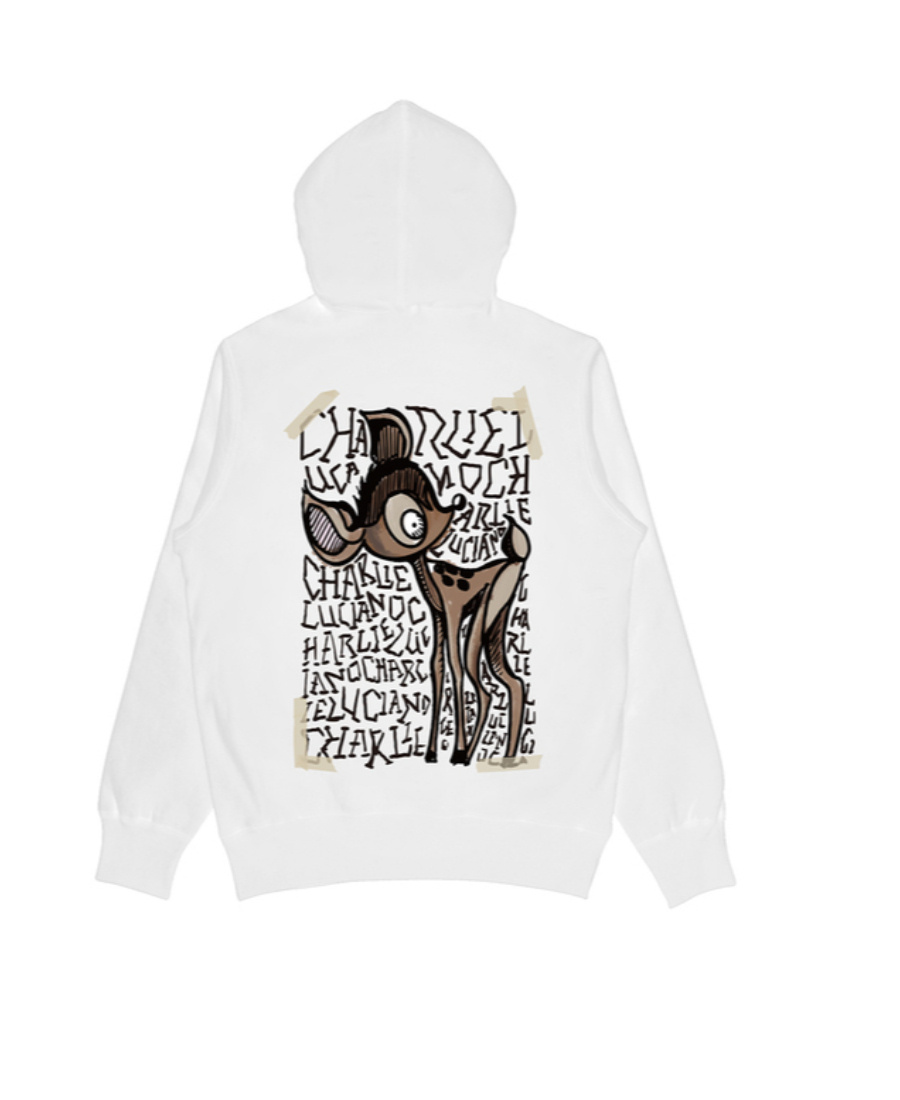 Charlie Luciano Printed Logo Sweater In White