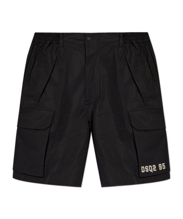 Dsquared2 Logo Printed Cargo Shorts In Black