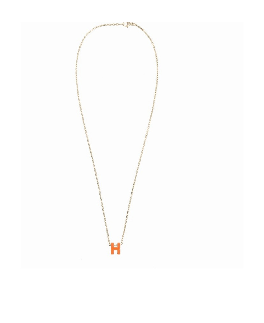 Pre-owned Hermes Logo Necklace In Yellow