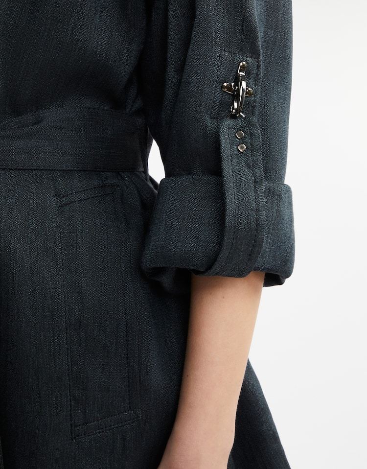 Fay Double-breasted Short Windbreaker In Black