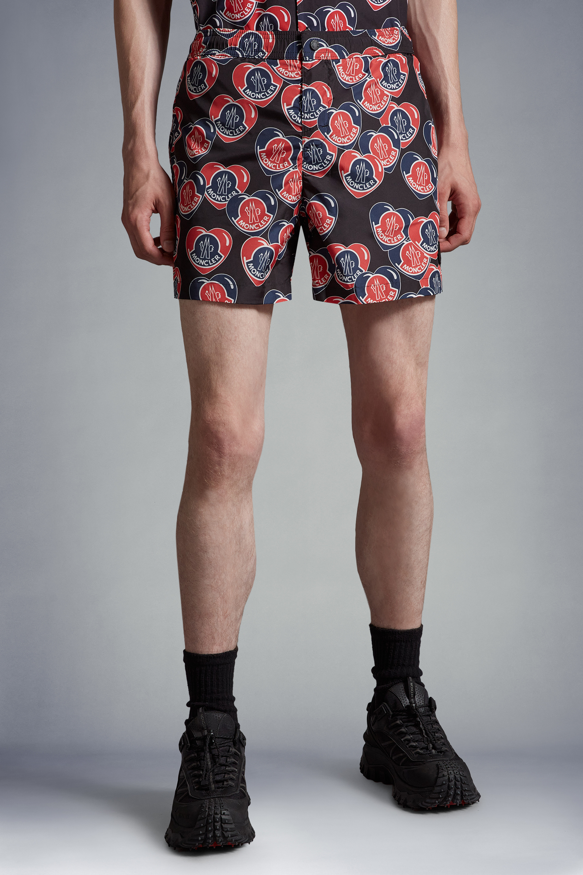 Moncler Logo-print Swim Shorts In Blue