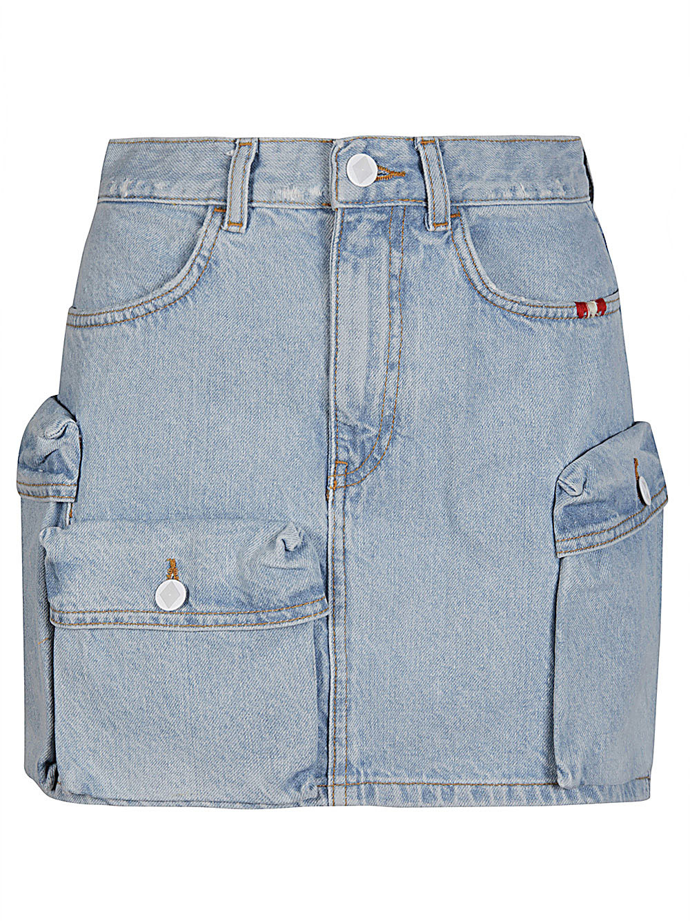 Amish Belt-loop Denim Shorts In Blue