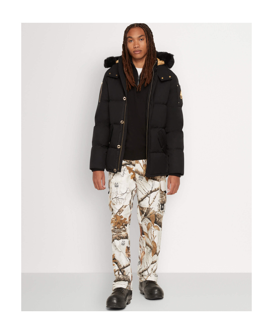 Moose Knuckles 3q Detachable-hood Padded Jacket In Black