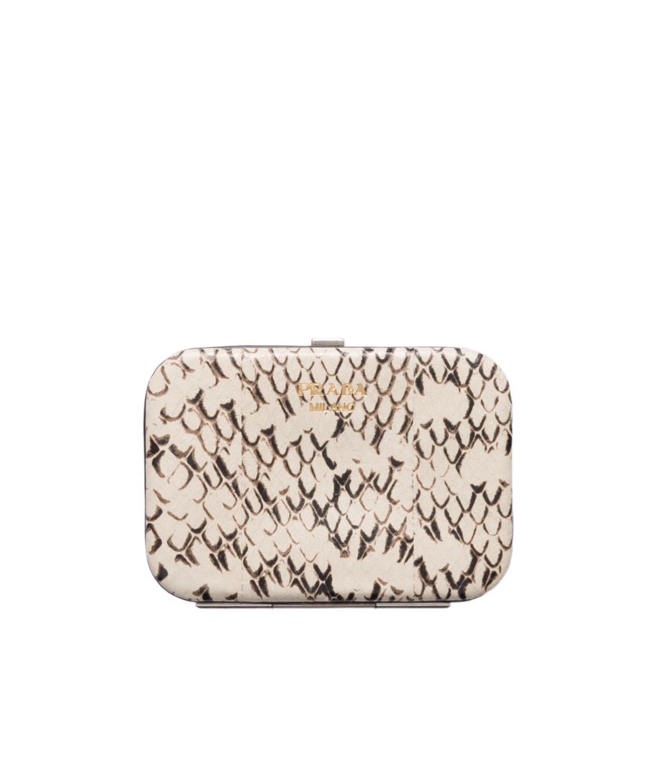 Prada Rigid Leather Card Holder In Nude