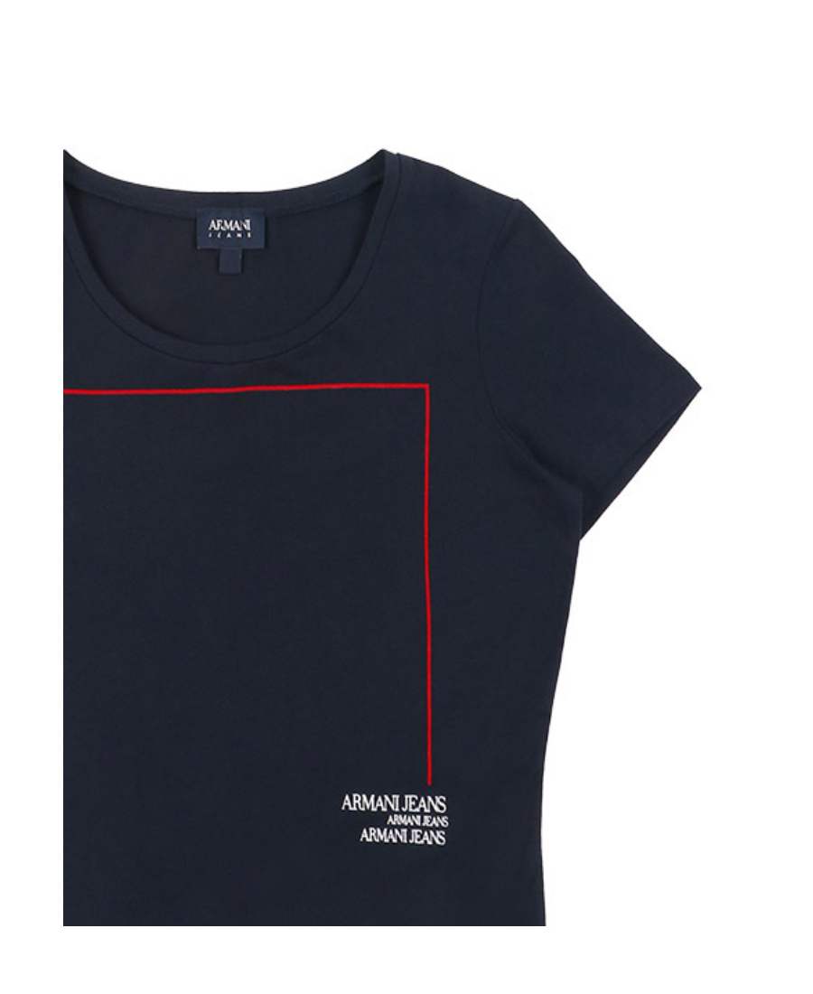 Shop Armani Jeans Logo T-shirt In Black
