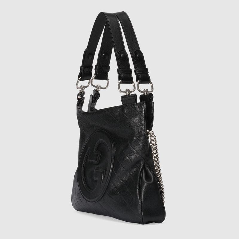 Gucci Interlocking G Leather Tote Bag In Black