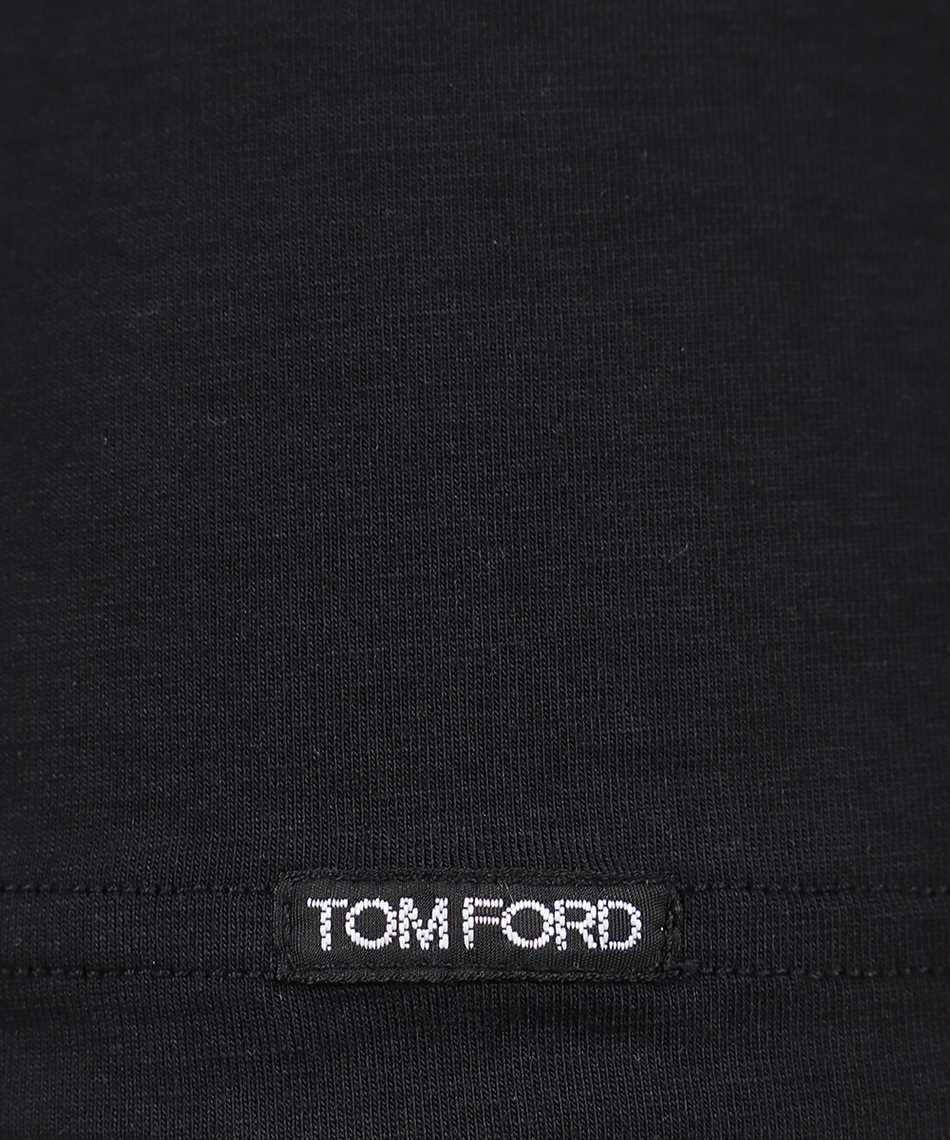 Tom Ford Fine-ribbed Logo Embroidered T-shirt In Black