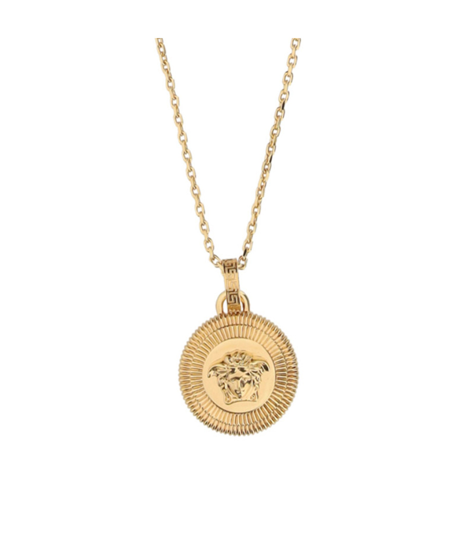Versace Medusa Medallion Necklace In Yellow