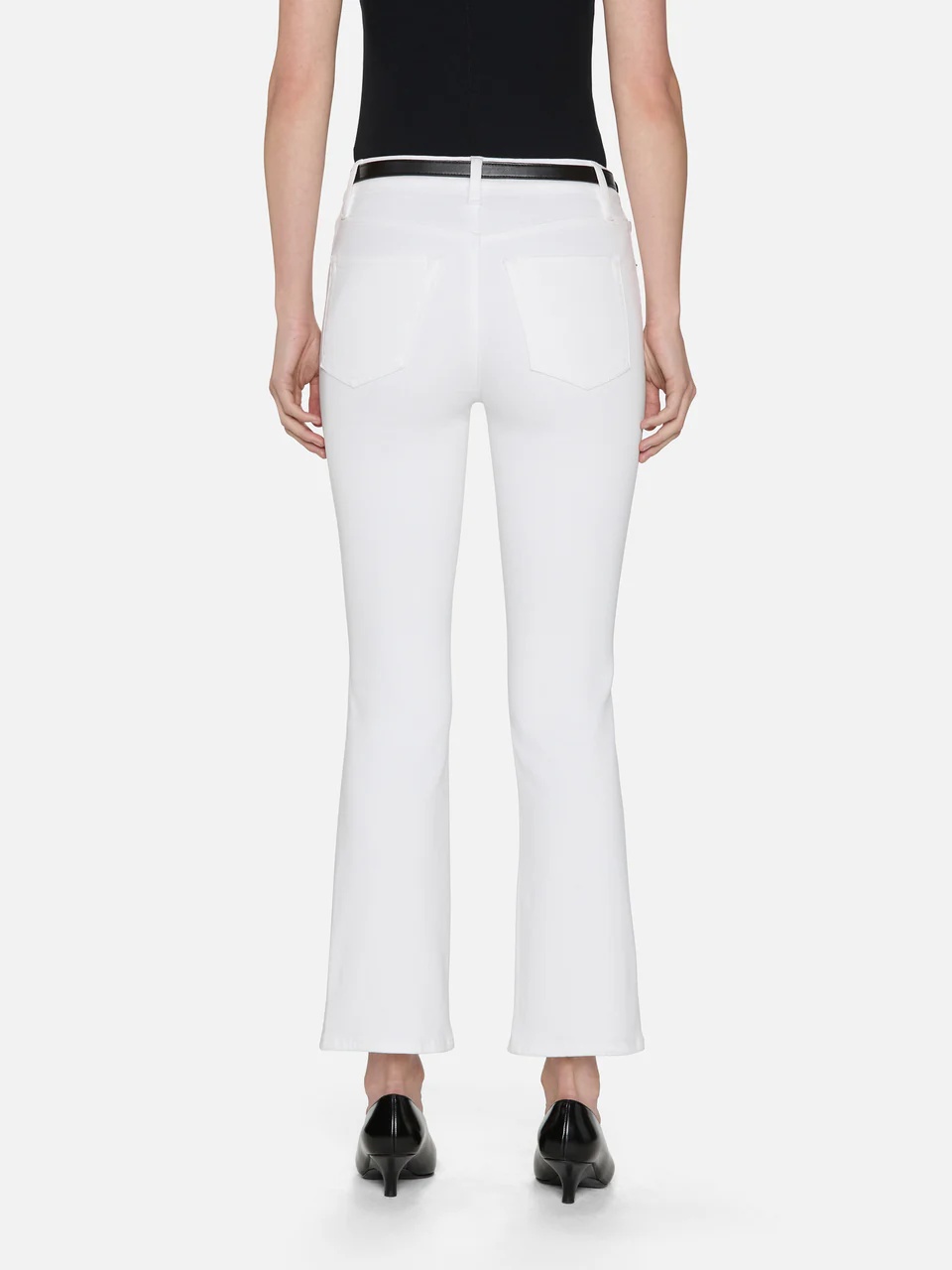 Frame High-waisted Flared Casual Pants In White