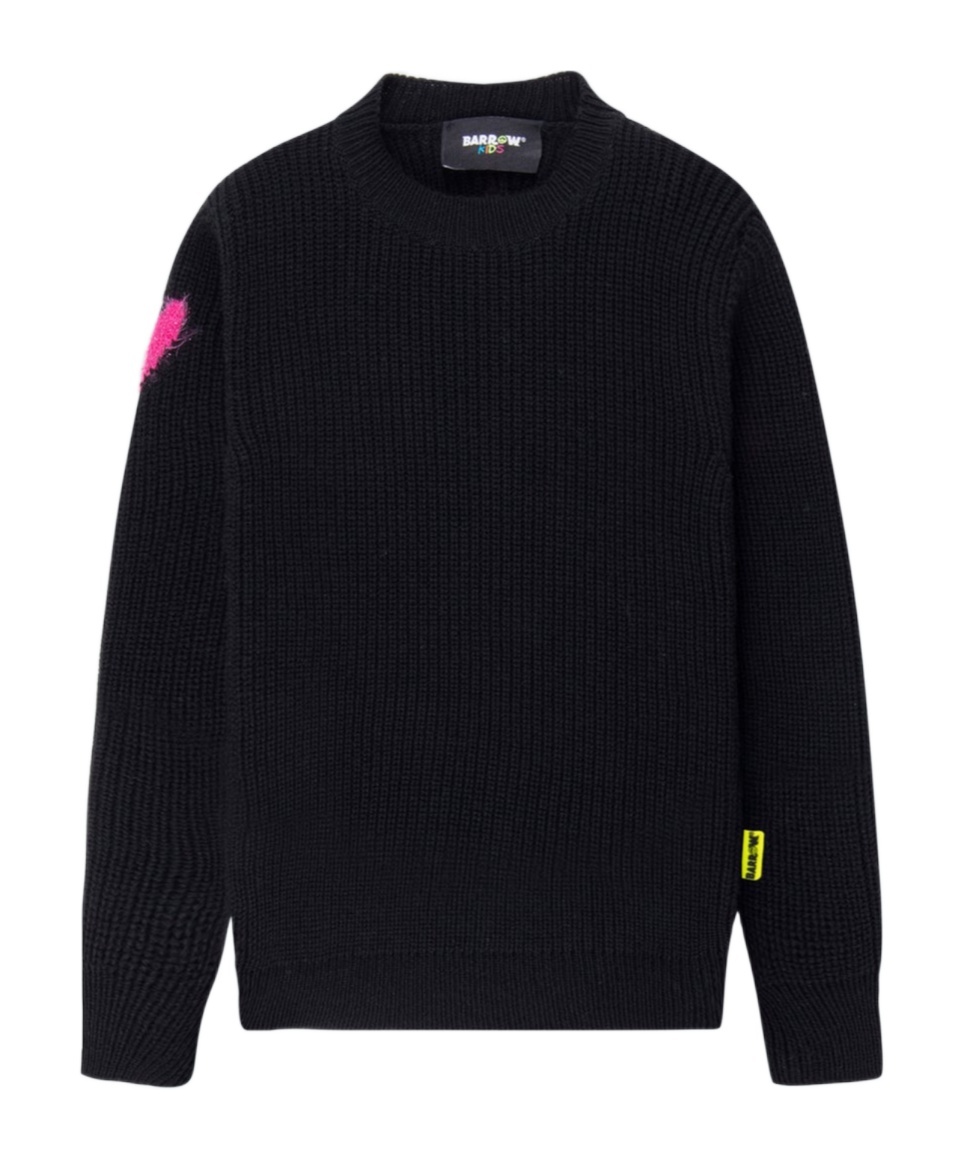 Barrow Crew-neck Intarsia-knit Sweatshirt In Black