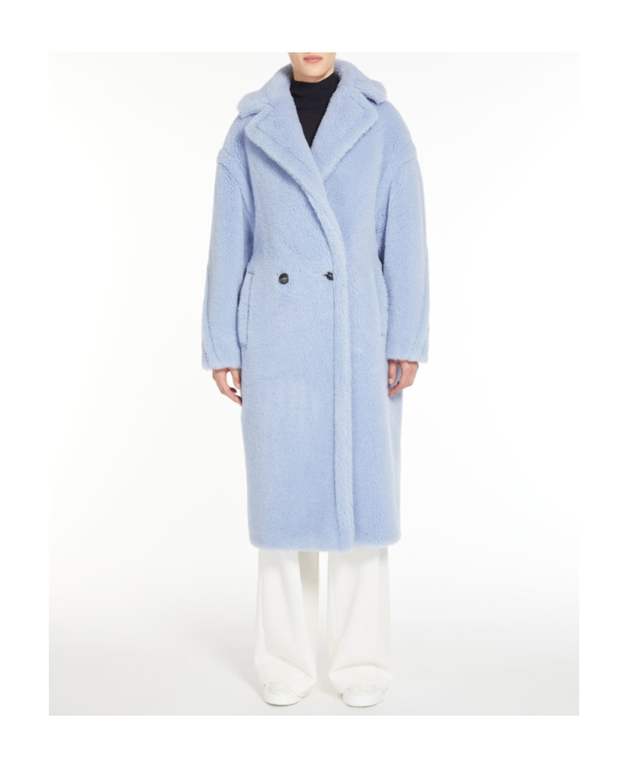 Max Mara Teddy Bear Icon Coat In Blue