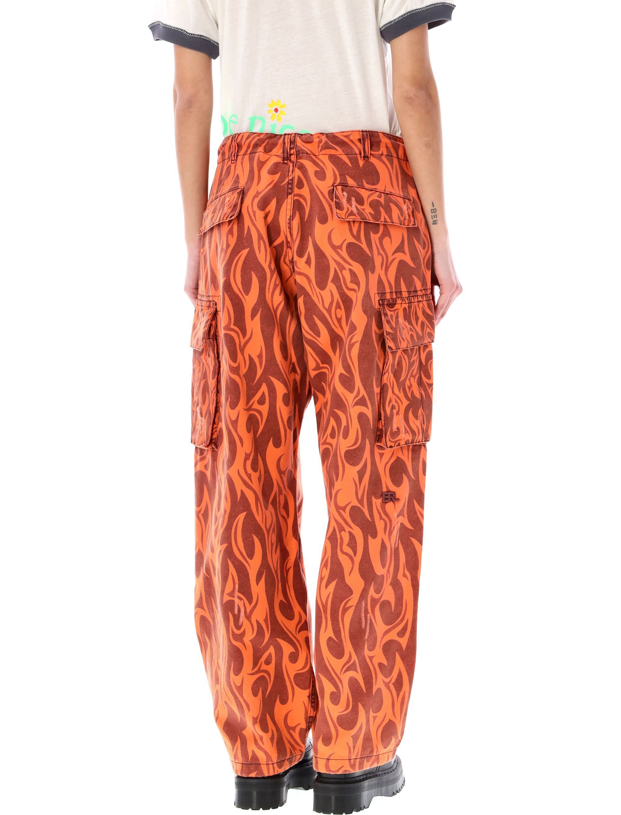 Erl Elastic Waist Overalls In Red
