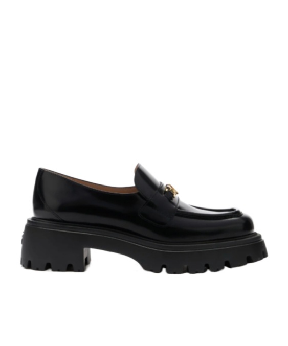 Stuart Weitzman Square Head Loafer Shoes In Black