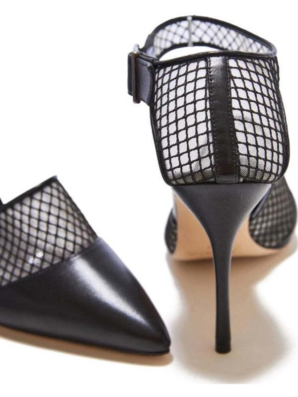 Manolo Blahnik Pointed Toe Flat Sandals In Black