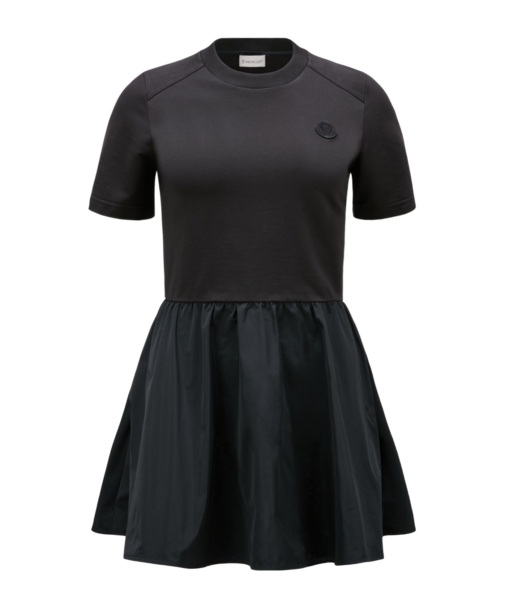 Moncler Flared T-shirt Dress In Black