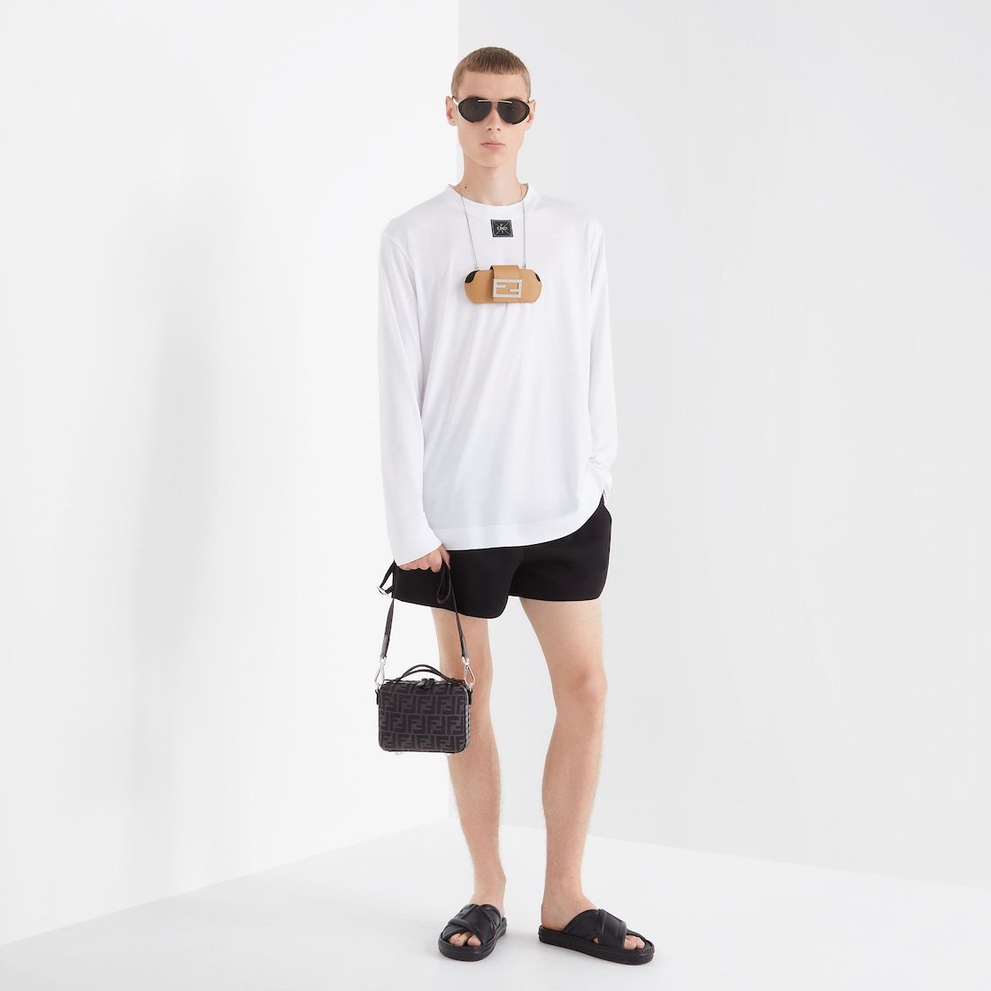 Fendi Ff Logo-print Tote Bag In Gray