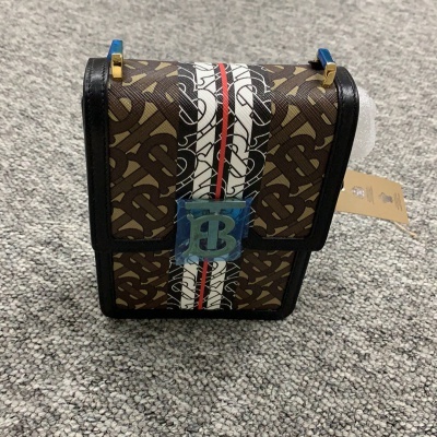 Burberry Robin Monogram Stripe Crossbody Bag In Black