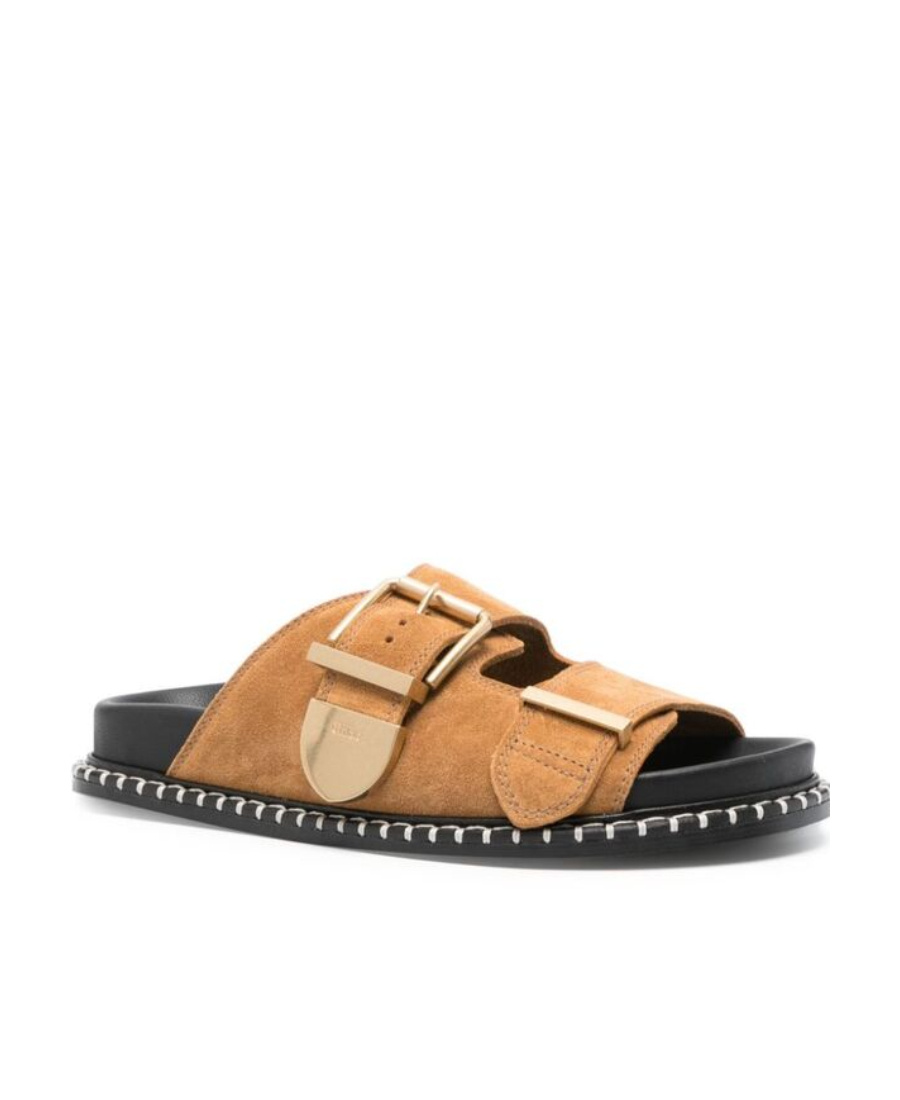 Chloé Rebecca Suede Sandals In Brown