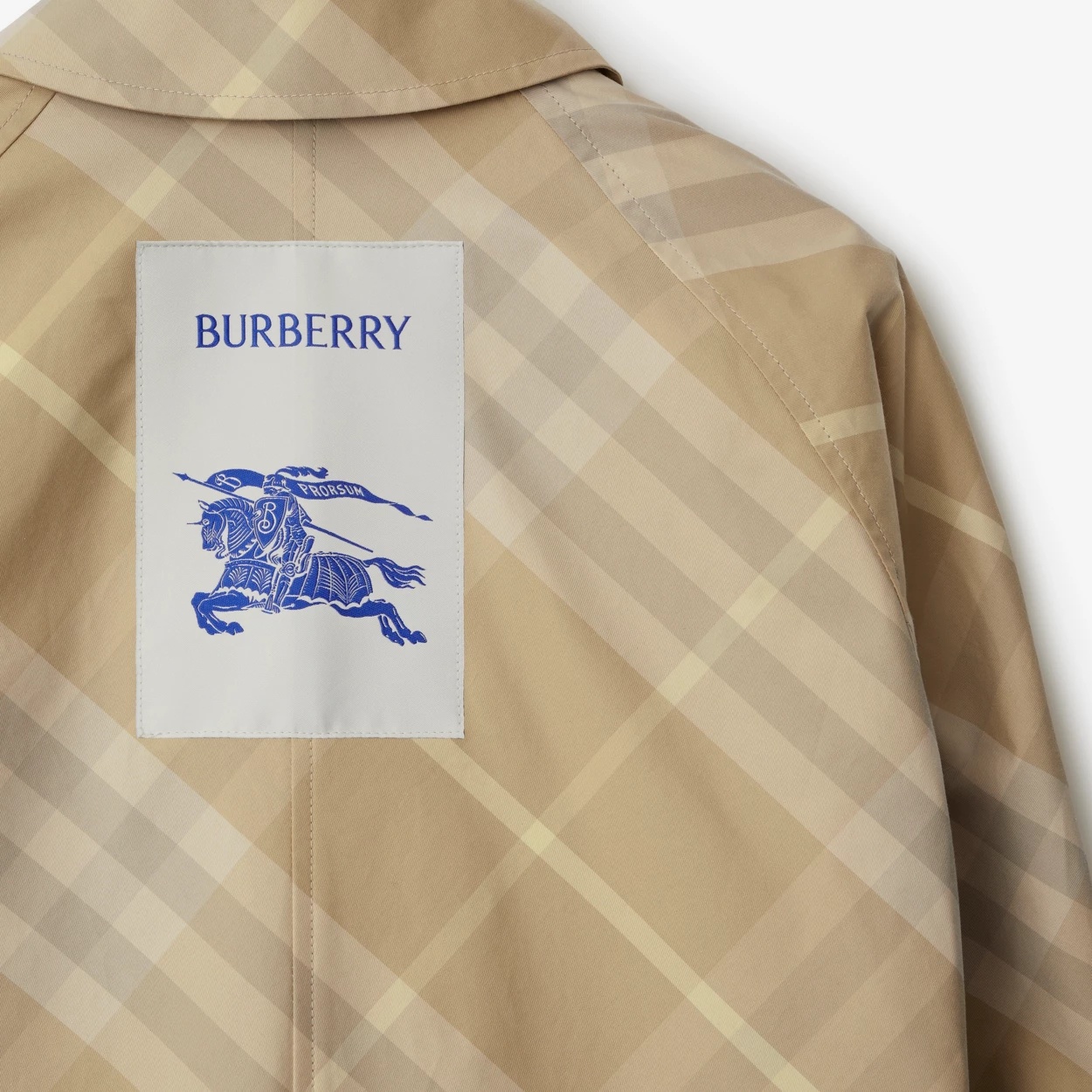 Burberry Car Reversible Check-print Coat In Nude