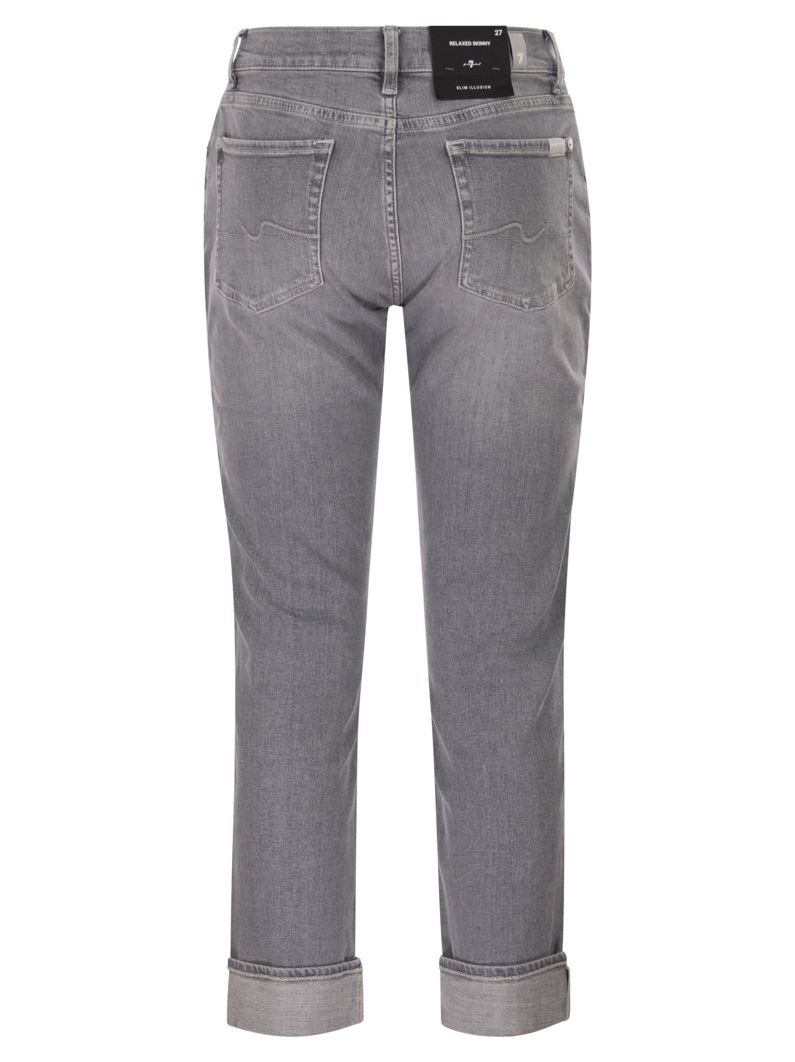 7 For All Mankind Belt Loop Jeans In Gray