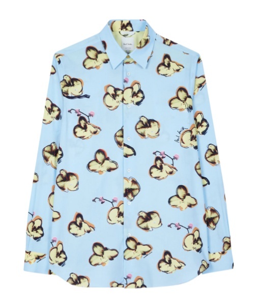 PAUL SMITH ORCHID-PRINT SHORT-SLEEVE SHIRT