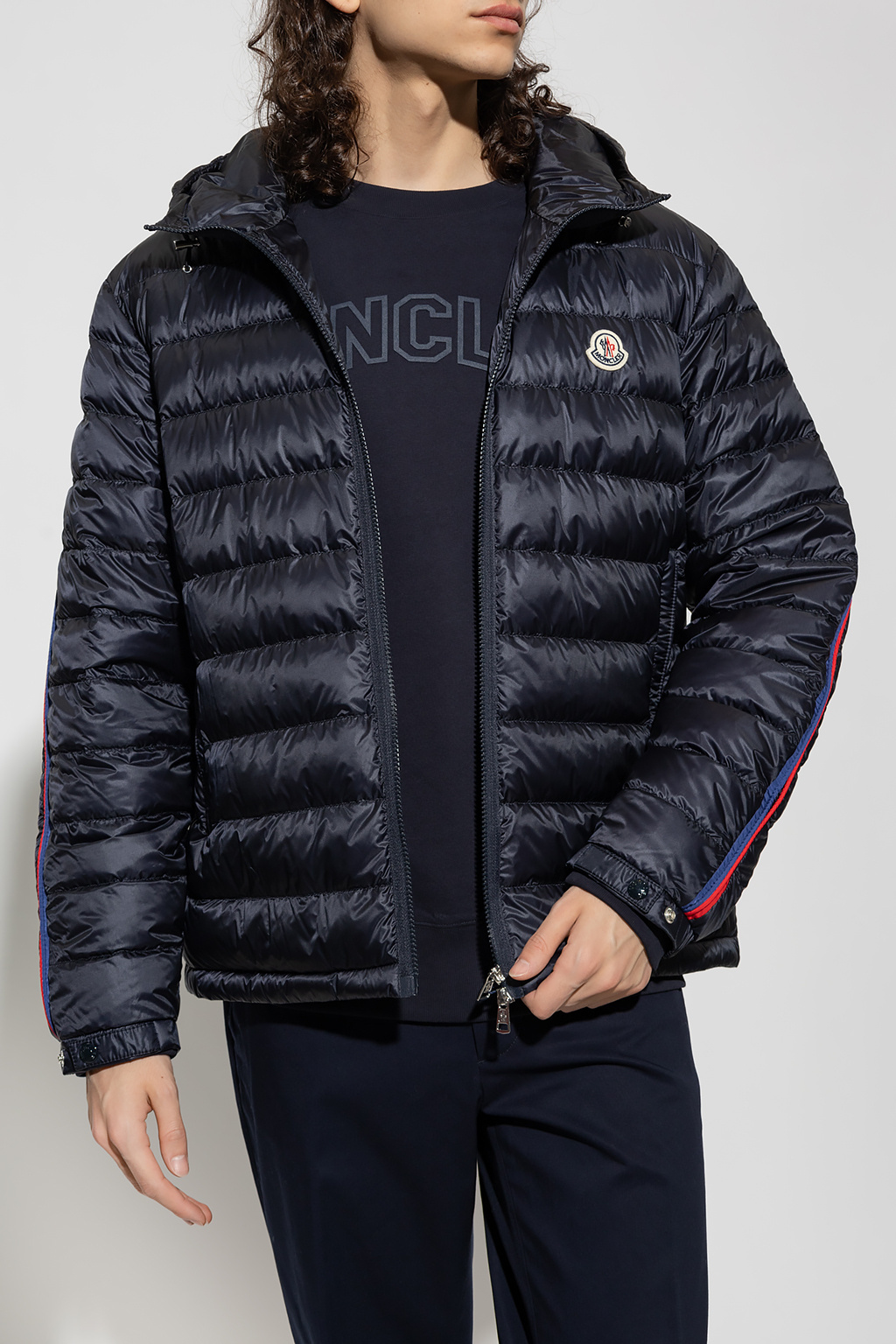 Shop Moncler Agout Logo-patch Puffer Jacket In Blue