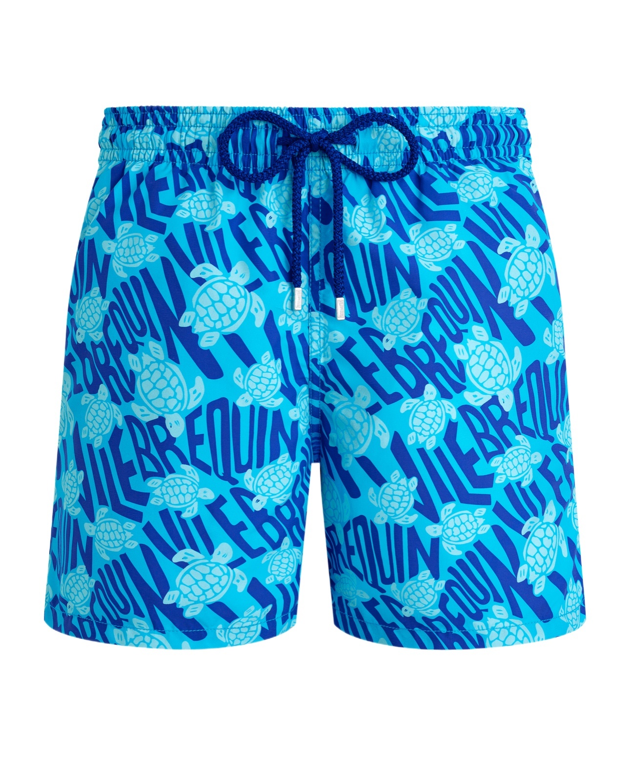 Vilebrequin Printed Recycled Polyamide Swim Shorts In Blue Topaz/blue