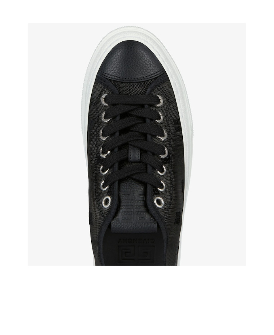 Givenchy Black City Sneakers In 4g Transparent Mesh In White