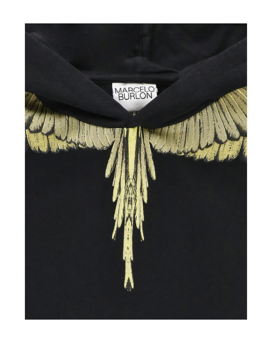 Marcelo Burlon County Of Milan Icon Wings Graphic-print Hoodie In Black