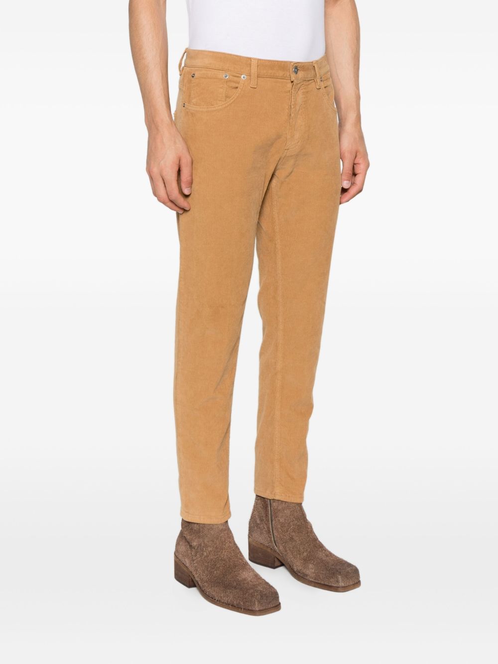 Dondup Straight Fit Corduroy Trousers In Brown