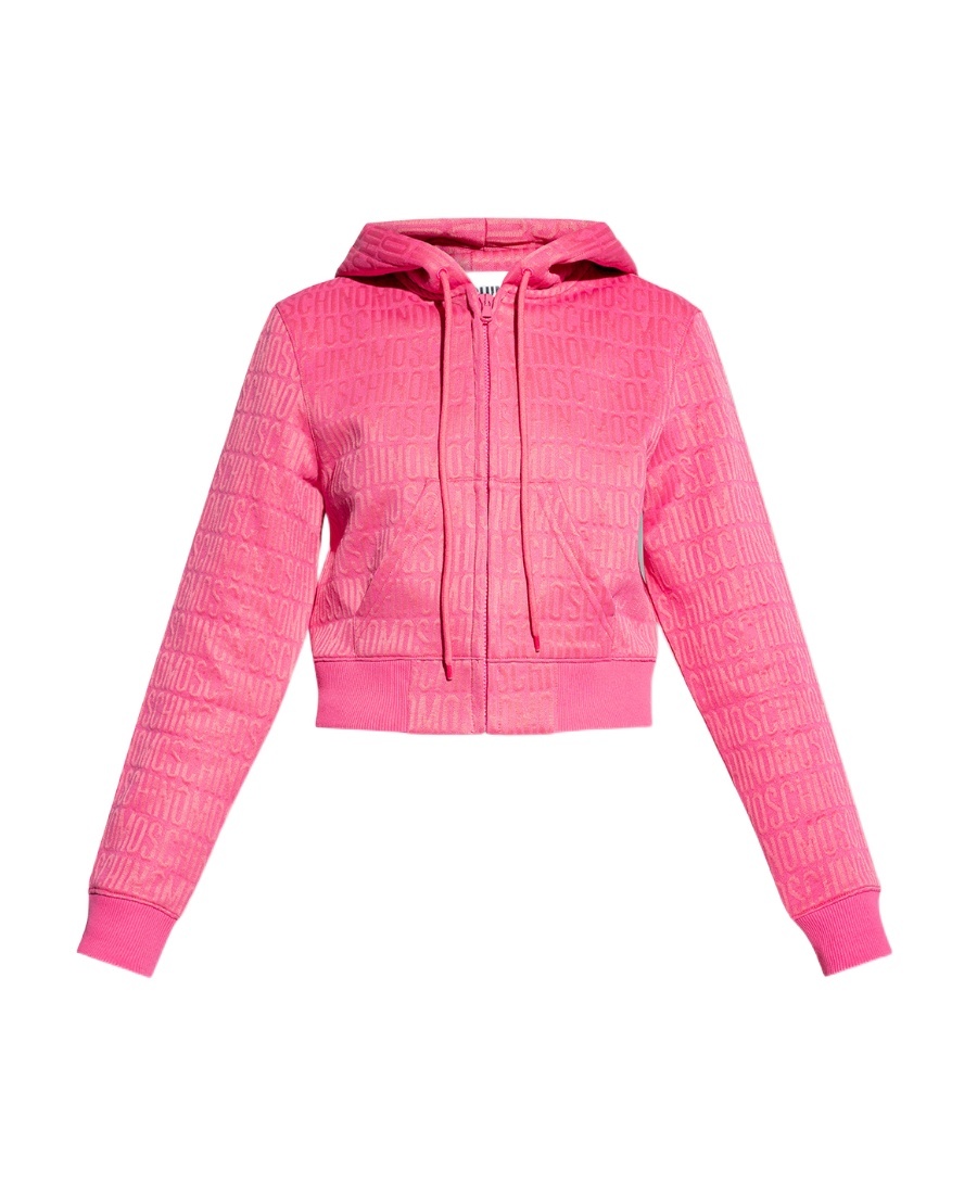 Moschino Monogram-print Hoodie In Pink