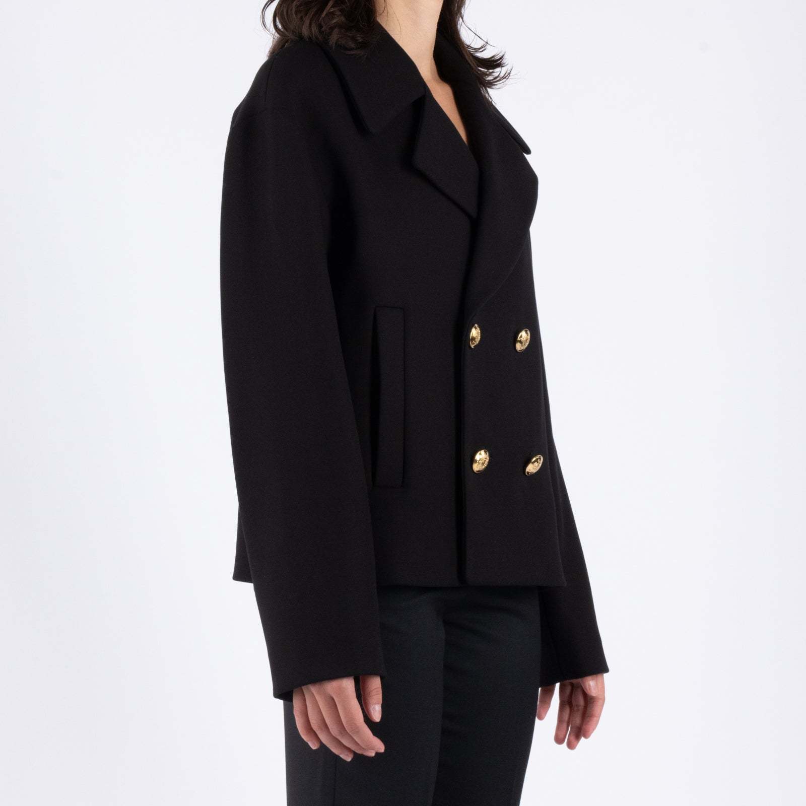 Nili Lotan Double Breasted Casual Jacket In Black