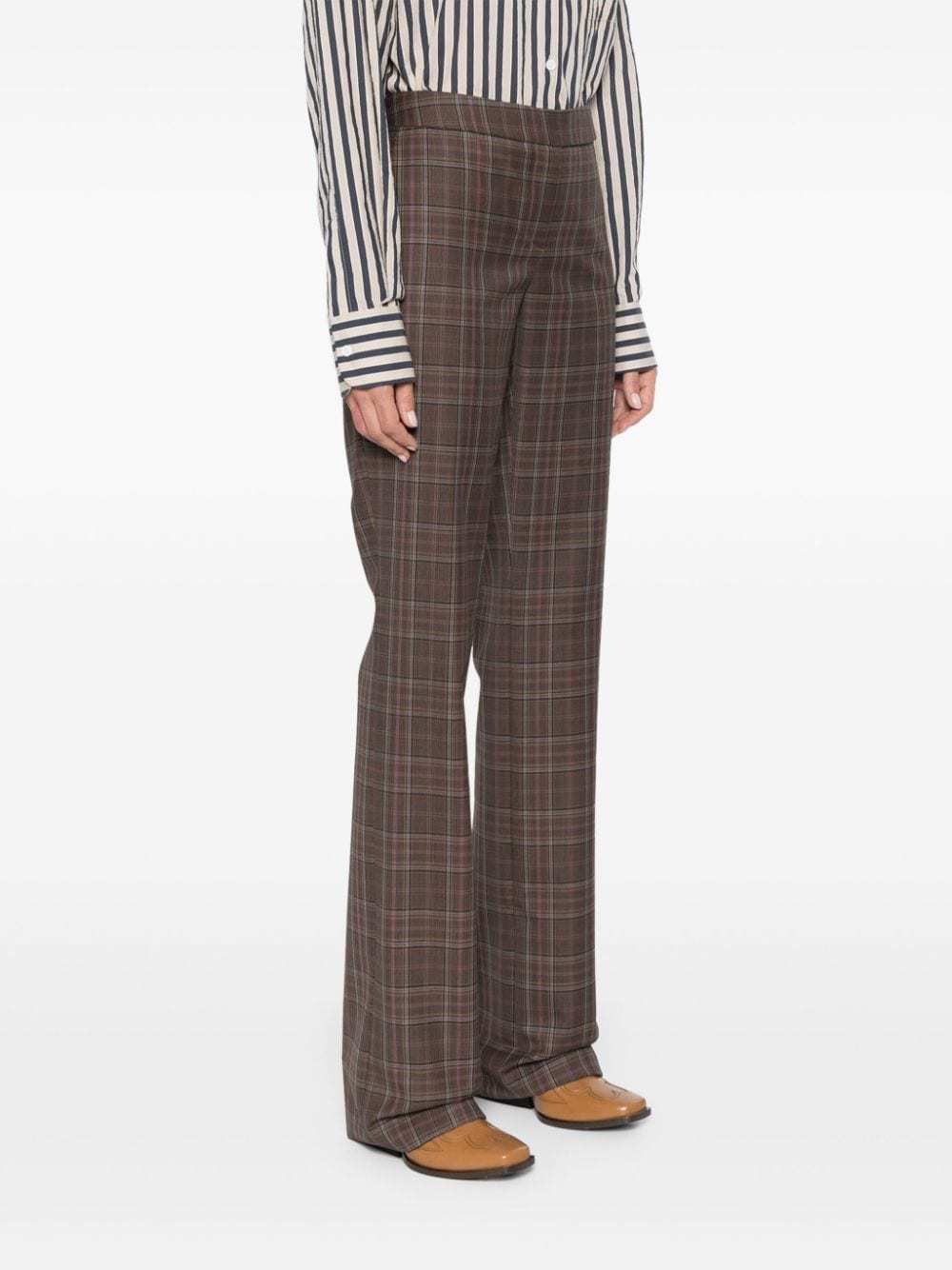 Stella Mccartney Stella Mc Cartney Check Wool Trousers In Black