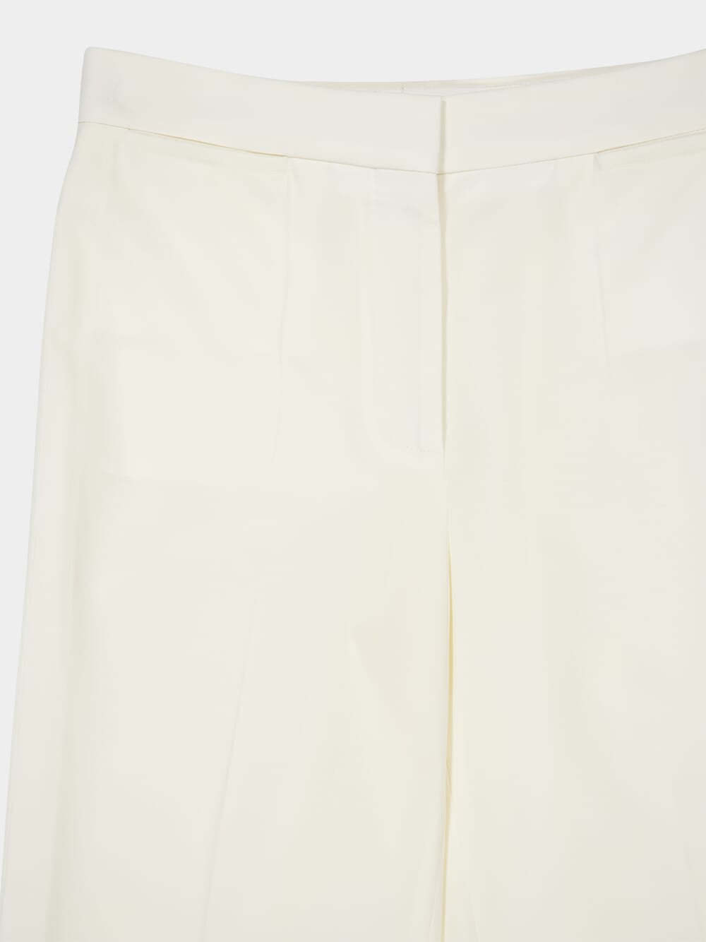 Stella Mccartney Womens Cream Iconic Pressed-creases Straight-leg High-rise Stretch-wool Trousers In White