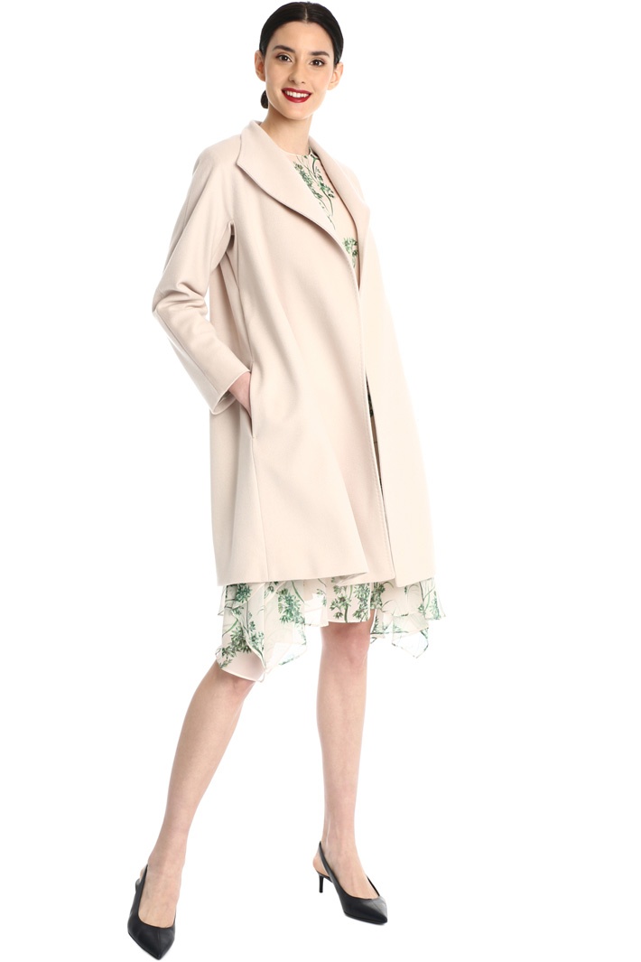 Max Mara Trumpet-shaped Coat In Nude