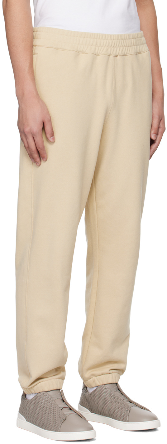 Zegna Mid-rise Cotton Track Trousers In Nude