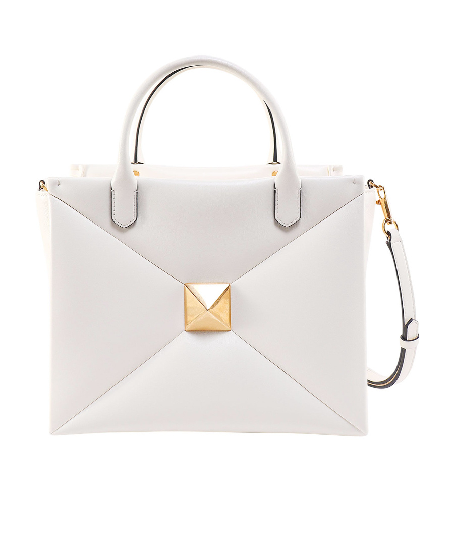 Valentino Roman Stud Tote Bag In White