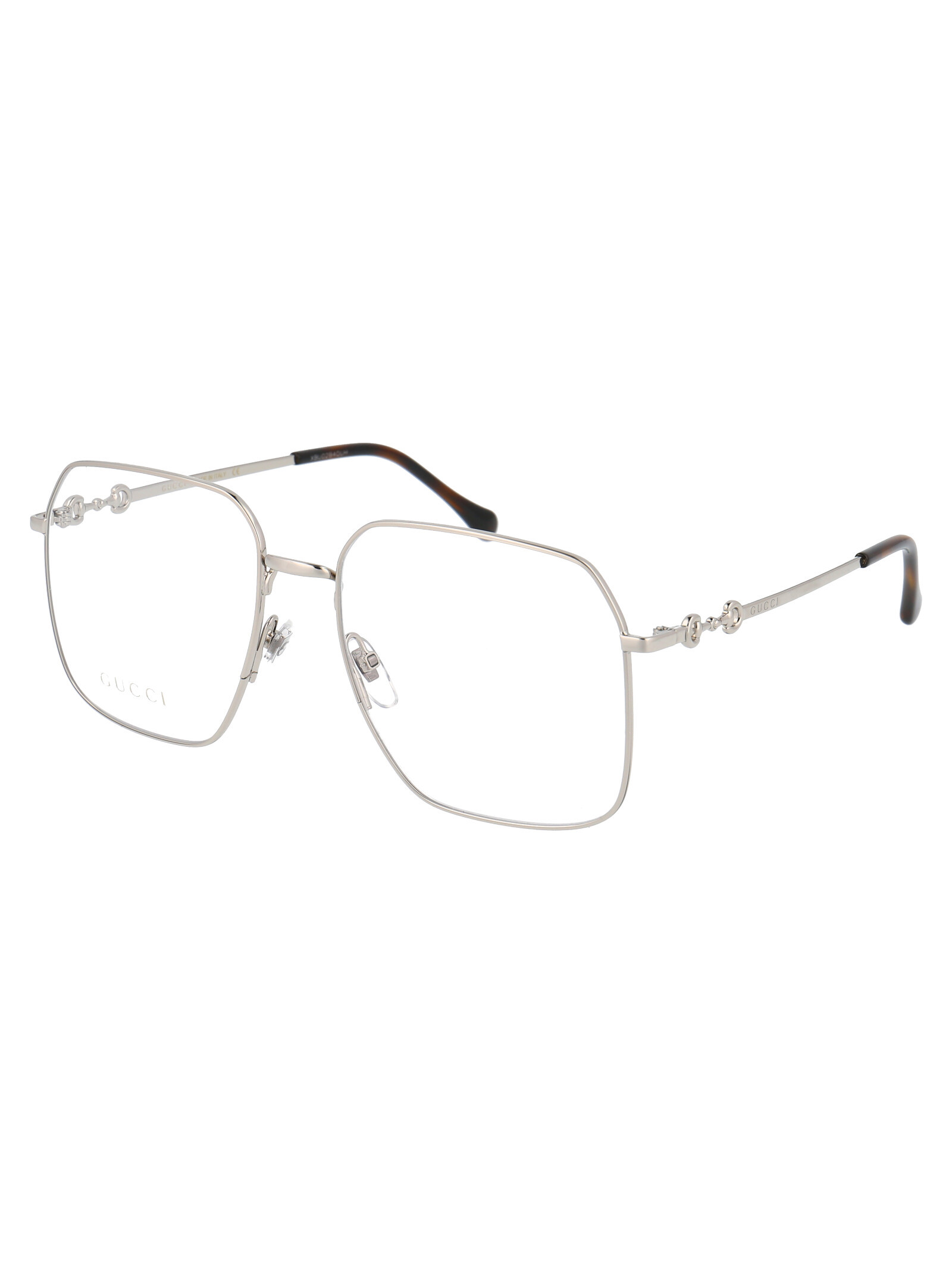 Gucci Gg095 Horsebit Detail Glasses In Gray